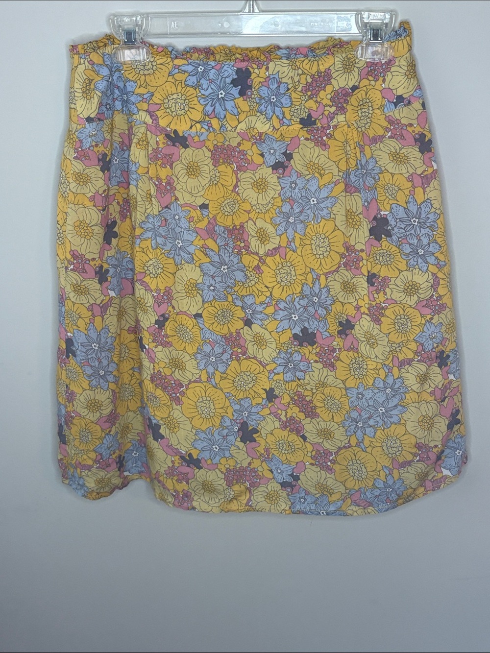 Tulle Yellow Pink Blue Floral Mini Skirt
